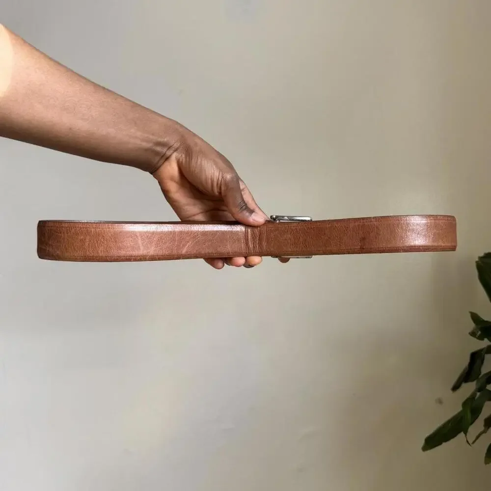Vintage tan genuine‎ leather belt size 38/95